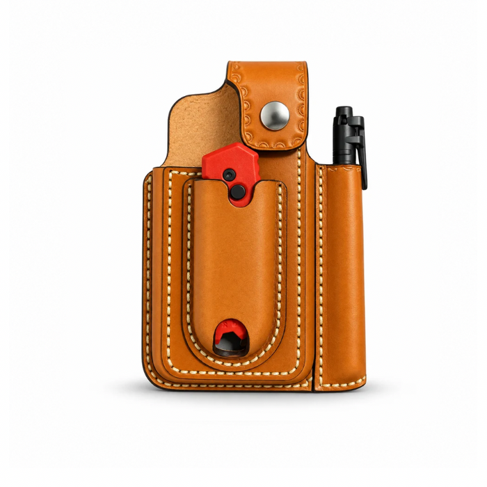 Premium Leather Phone Holster with Utility Knife & Pen Holder ACR Design Co