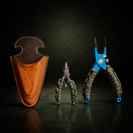 Combination Pliers Set! Simple Sheath with a small pocket for a Braid Scissor or Split Ring Plier. ACR Design Co