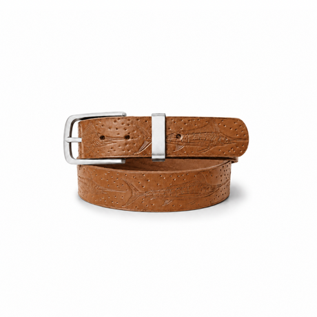 ACR Handmade Fishing Leather Belt with Marlin Design Pattern ACR Design Co