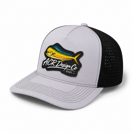 Waterproof Mahi Mahi Hat | Laser Vented 5 Panel Fishing Trucker Cap ACR Design Co