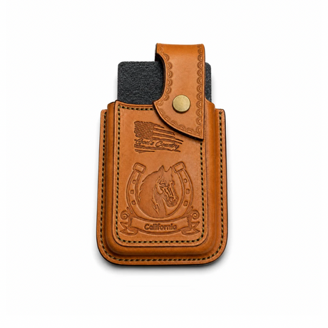 Premium Handmade Leather Phone Belt Holster Case – Western Horse Design – Made in USA ACR Design Co
