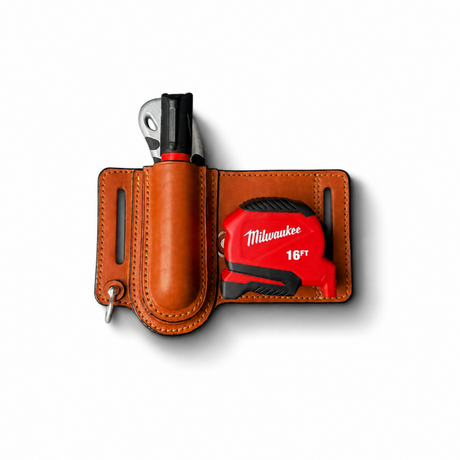 Premium Leather EDC Holster - Tape Measure, Marker & Utility Knife Holster – Premium Belt Tool Holder Made in USA ACR Design Co