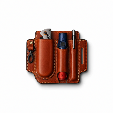 Handmade Leather EDC Holster – Leather Organizer for Flashlight, Pen & Pocket Knife ACR Design Co