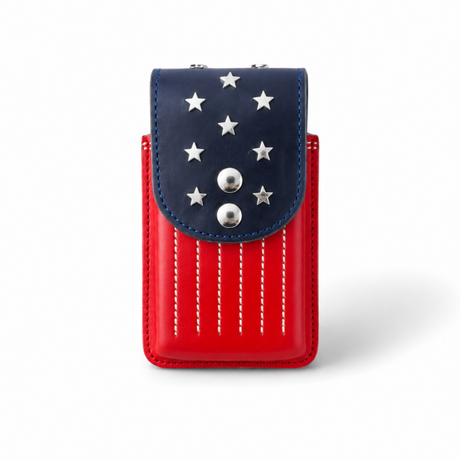ACR Handmade Patriotic Leather Phone Belt Holster – Red, White & Blue Leather Phone Holder ACR Design Co