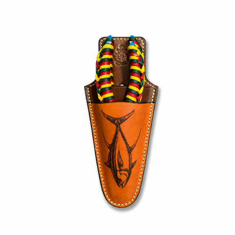 ACR Handmade Leather Sheath Combo – Laser Engraved Yellowfin Tuna with Channellock Needlenose Wrap Pliers ACR Design Co